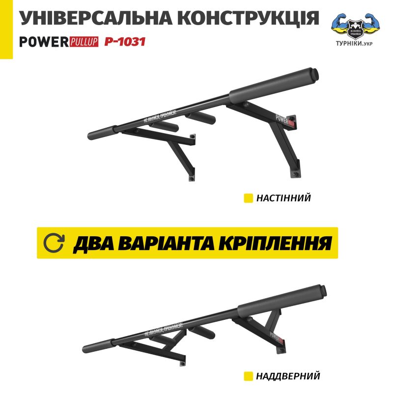 Турнік настінний • 3 хвата • PowerPullUp P1031 — фото 6