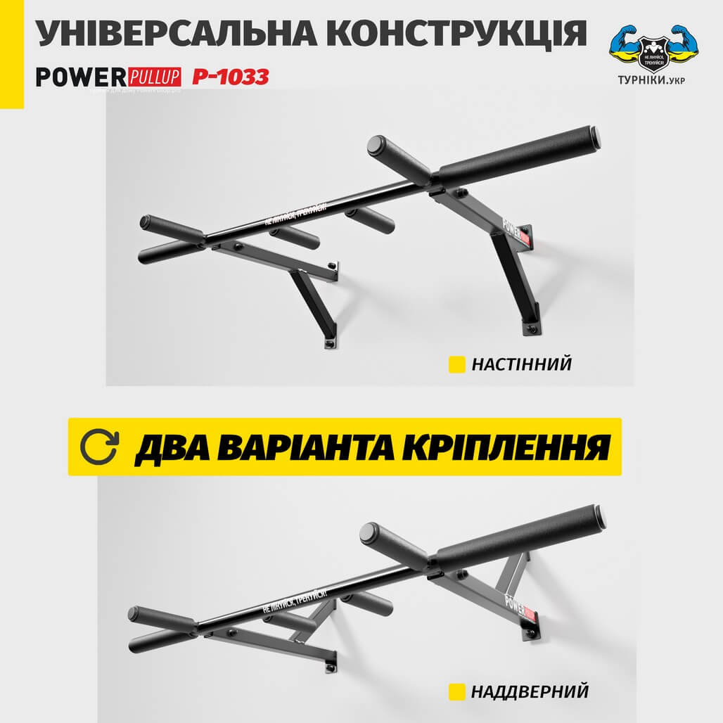 Турник настенный • 4 хвата • PowerPullUp P1033 — фото 6