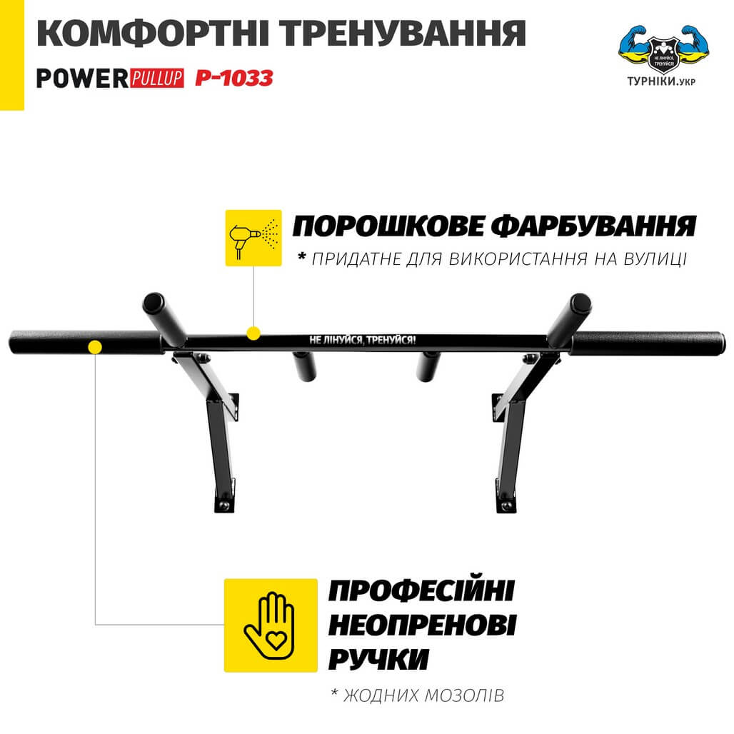 Турник настенный • 4 хвата • PowerPullUp P1033 — фото 7