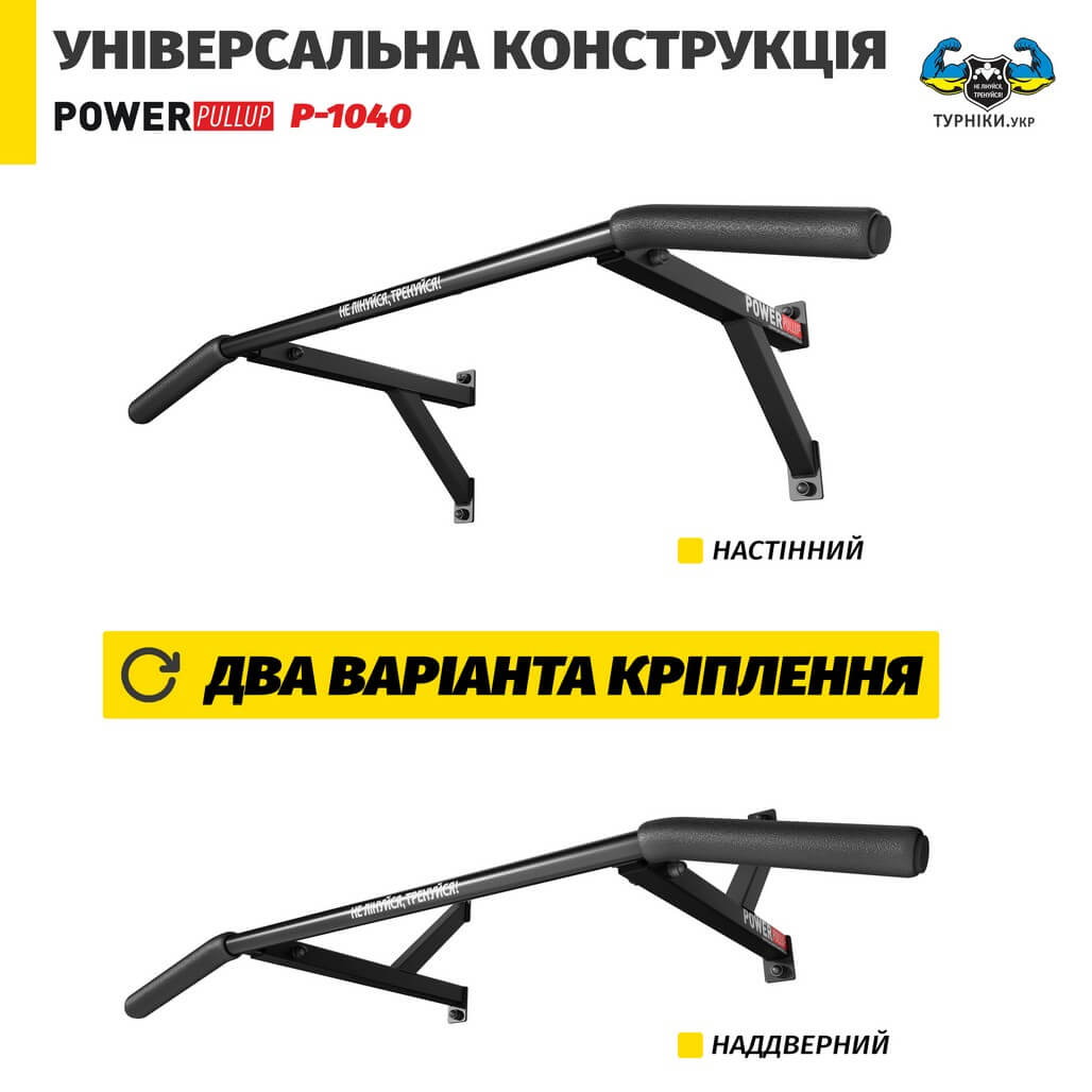 Турник настенный • 2 хвата • PowerPullUp P1040 — фото 6